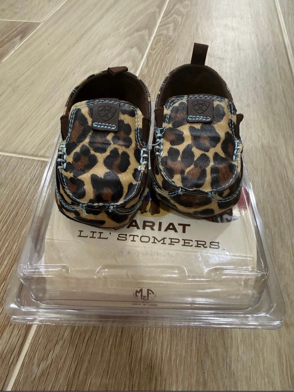 Ariat Kids' Lil' Stompers Leopard Moccasins - Brown Infant Size 2